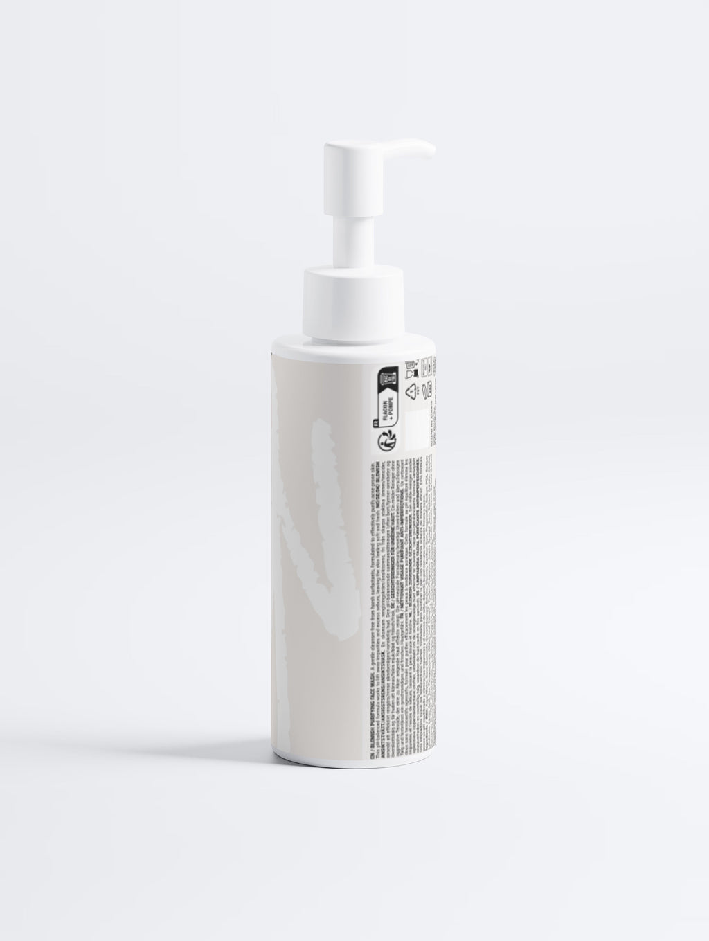 YUTASHA Kai Purifying Face Wash in a white pump bottle with beige label, designed for blemish-prone skin.