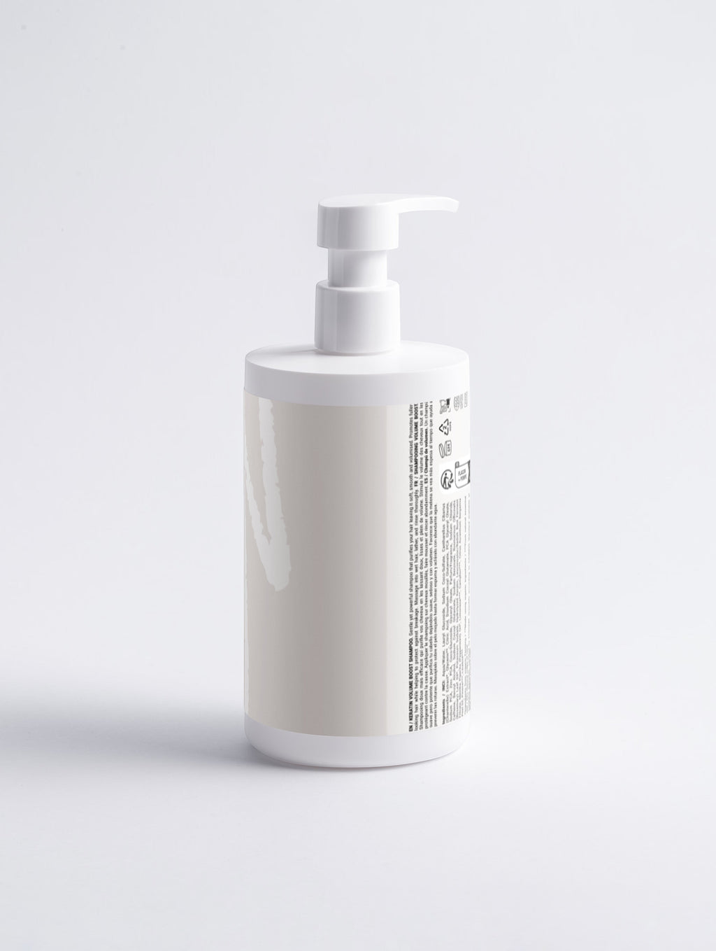 YUTASHA Keratin Volume Boost Shampoo in a white pump bottle with minimalist label for fuller hair